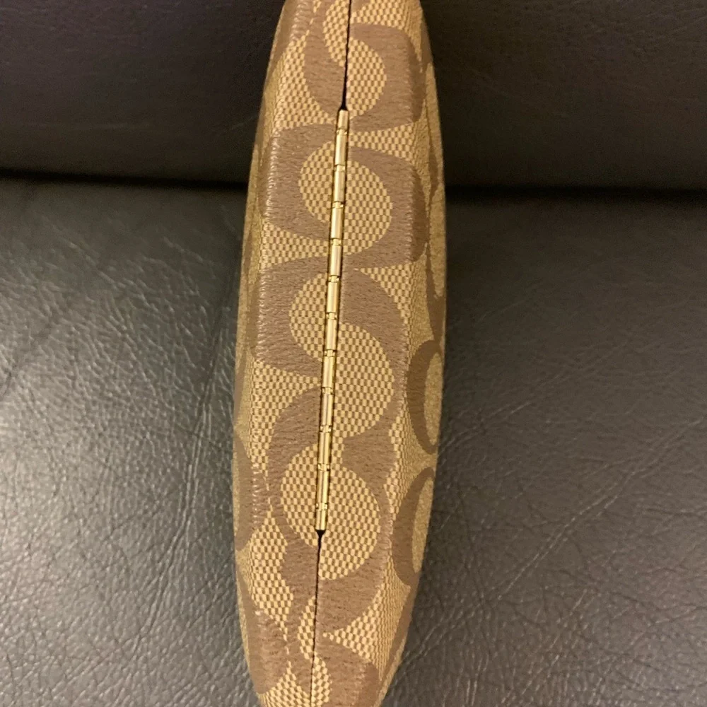 Coach Signature Tan Brown Eyeglass Case